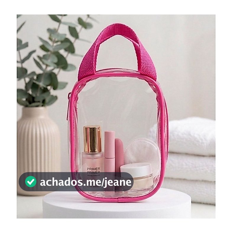 kit C/10 c/15 necessaire mini tipo cristal com alça lateral maquiagem/lembrancinha