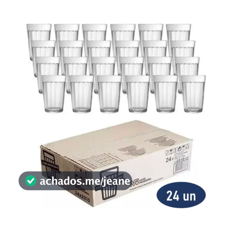 Kit 6/12/24 Copos Americanos 190ml Vidro Nadir Original Café Bar Cerveja Copa do Mundo