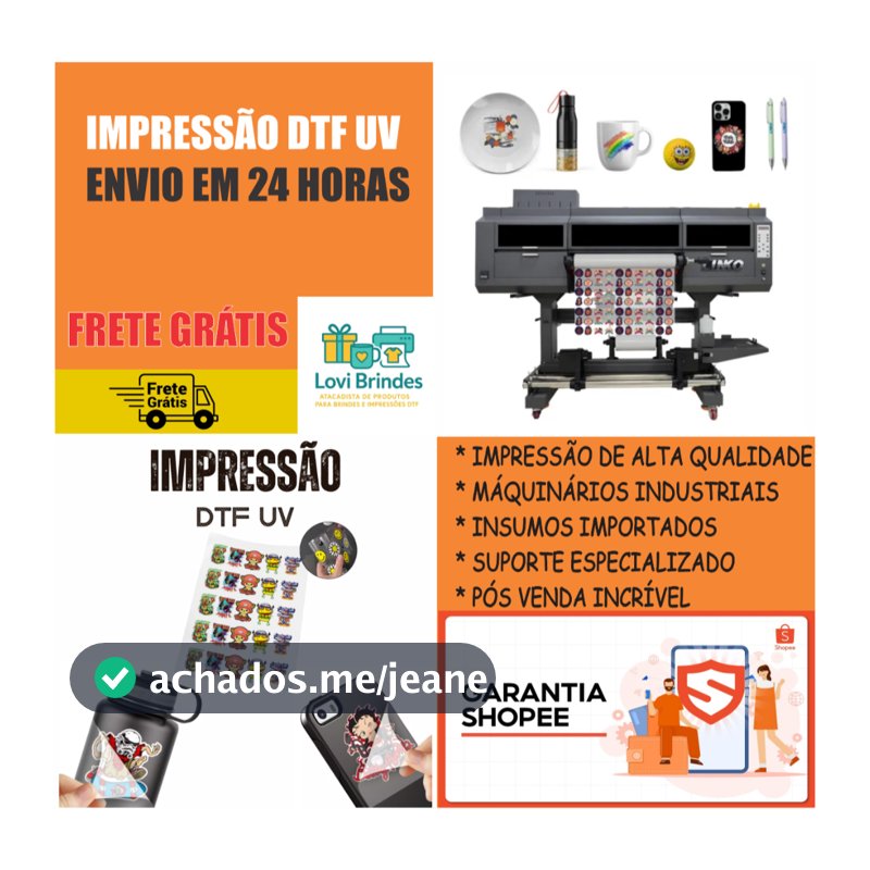 IMPRESSÃO DTF UV C/ VERNIZ ENVIAMOS EM ATÉ 24 HRS
