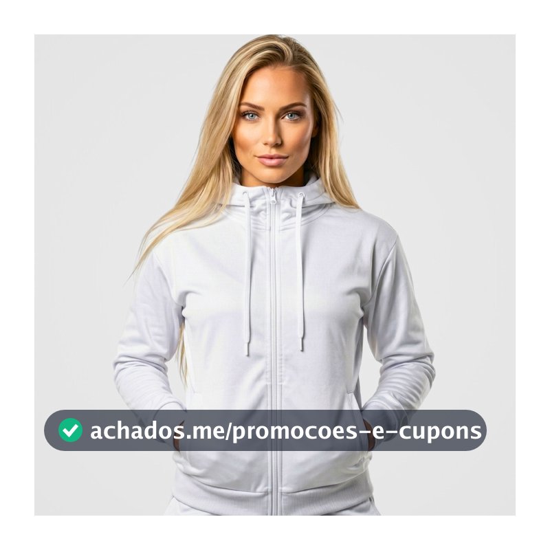 Jaqueta feminina Blusão Agasalho  corta vento de frio  com punho touca capuz forrado preto branco