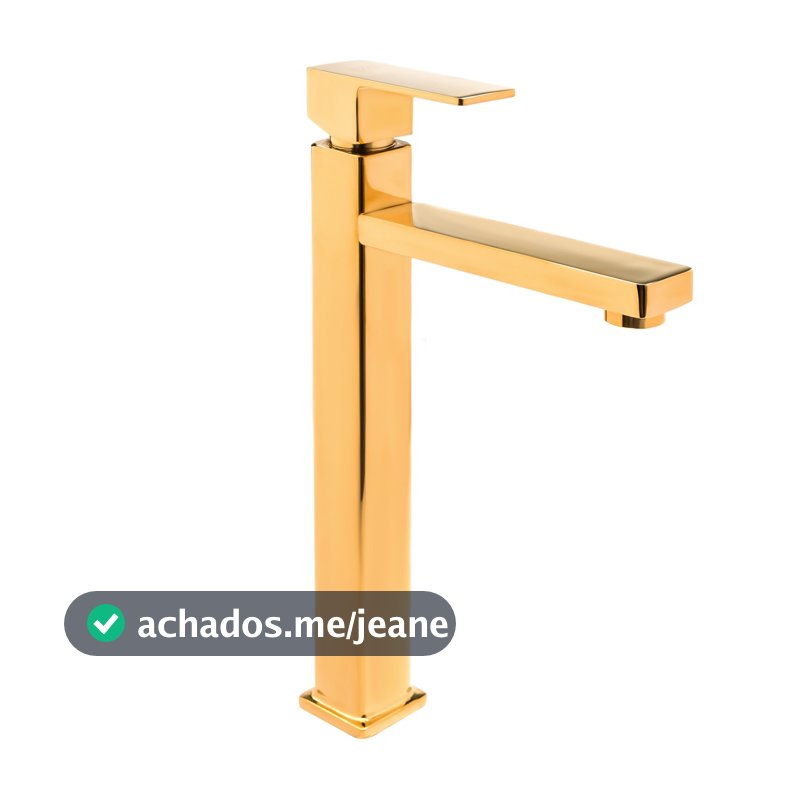 Torneira Bica Alta Luxo Dourado para Banheiro Lavabo Pia