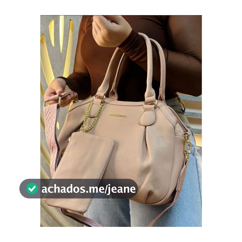 Bolsa Feminina Rosa Amora Média Couro Estruturada Dia Dia Elegante Alça de Ombro e Transversal Confortável