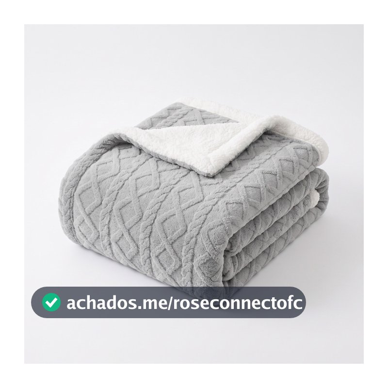 Manta Cobertor de Uga 190x210 cm Premium com Forro de Sherpa Carneirinho Ultra Macio - Dupla Face
