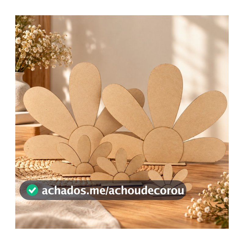 Margaridas MDF Decoração Festa smash the cake