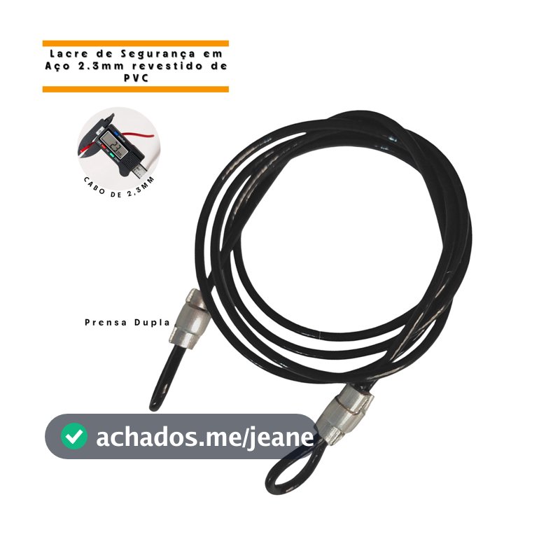 Lacre Segurança Multiuso 1 Metro Cabo de Aço Revestido Bag Bike Bagagem Bolsa Gopro