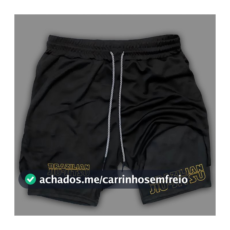 Short esportivo compressão fitness 2 em 1 masculino brazilian jiujitsu minimalista luta arte marcial