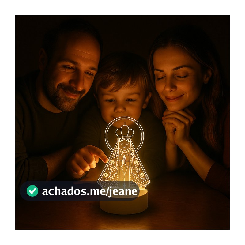 Luminária Abajur 3D Led Acrílico De Mesa Criativo Tomada 3 Cores Branco e Preto 110/220v