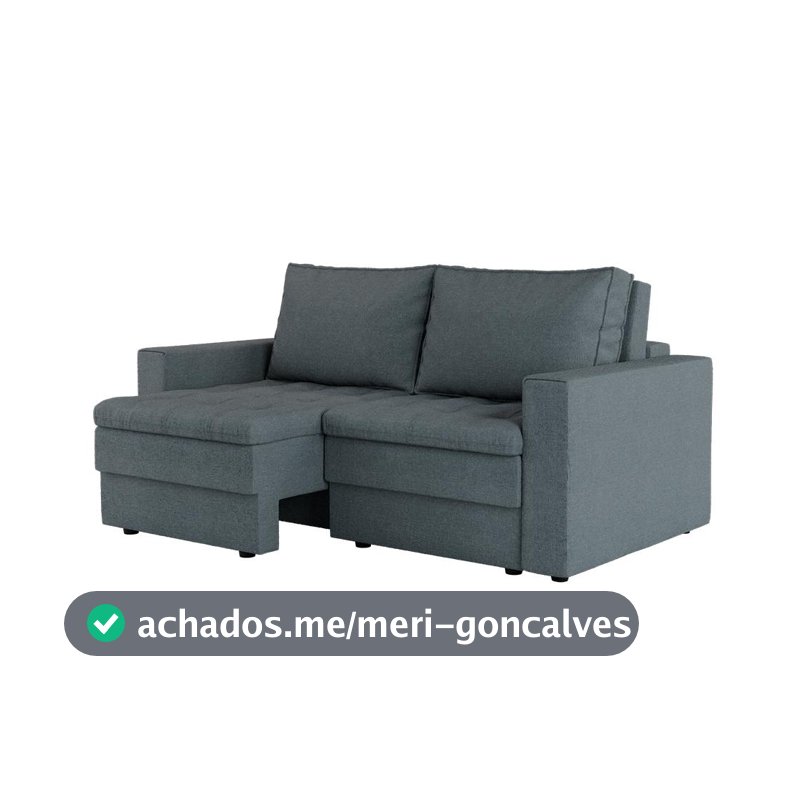 Sofá 3 Lugares Retrátil Berna Linho Cinza 180 cm