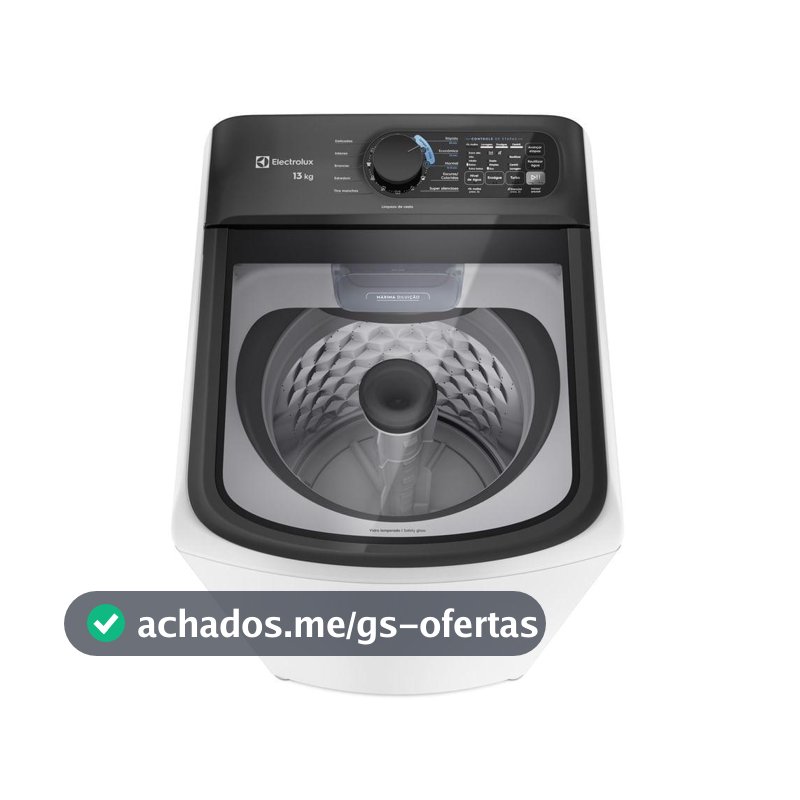 Máquina de Lavar Electrolux Efficient 13kg Branca Compacta, Econômica e Pré-diluição (LET13)
