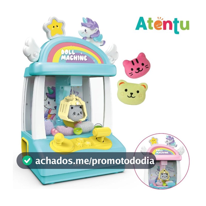 Máquina de Pegar Bichinho Mini Infantil Garra Diversão Brinde Música