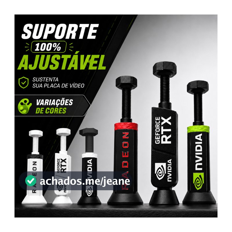 Suporte para Placa de Vídeo GPU Ajustável Nvidia, Radeon, Preto e Branco Universal Suporte Para Não Deixar Placa Solta
