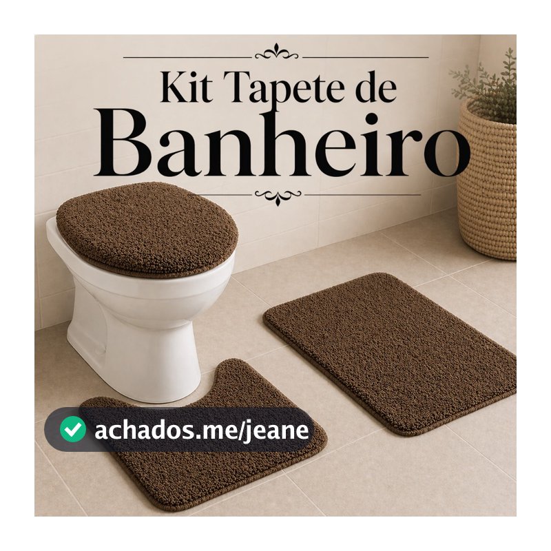 Kit Tapete Banheiro 3 Peças Pelo Baixo 100 Algodão Antiderrapante Felpudo