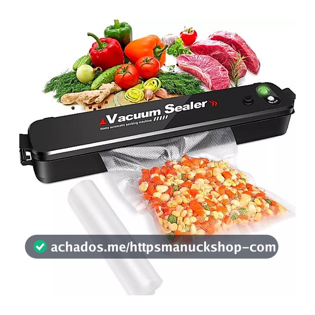 Máquina Seladora Embalagem A Vácuo Portátil Alimentos 110V Elétrica Embala Conservação + 10 Sacos