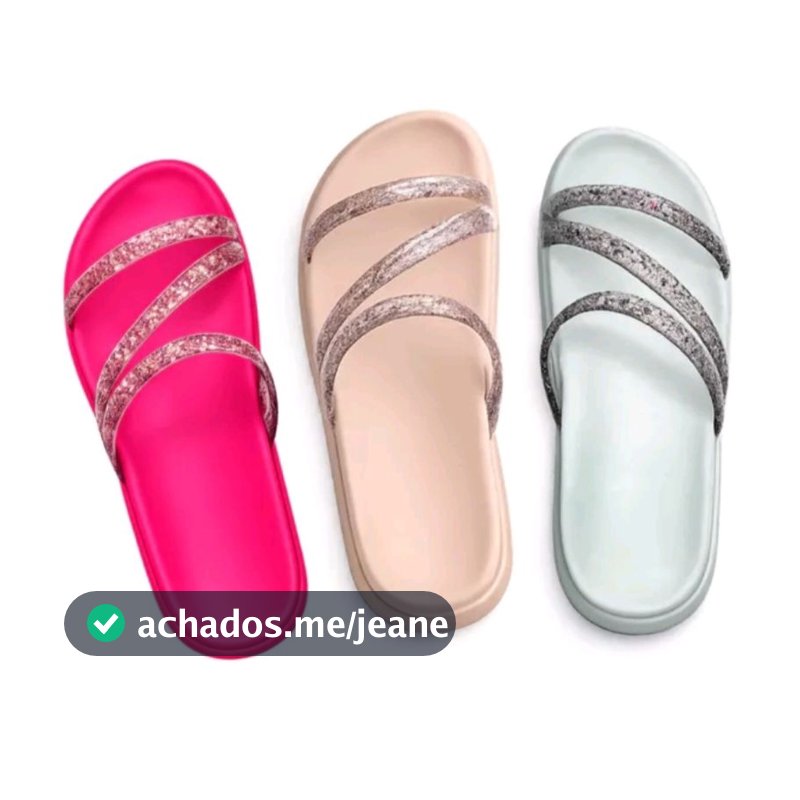 Sandália Feminina Papete Birken com Tiras em Glitter
