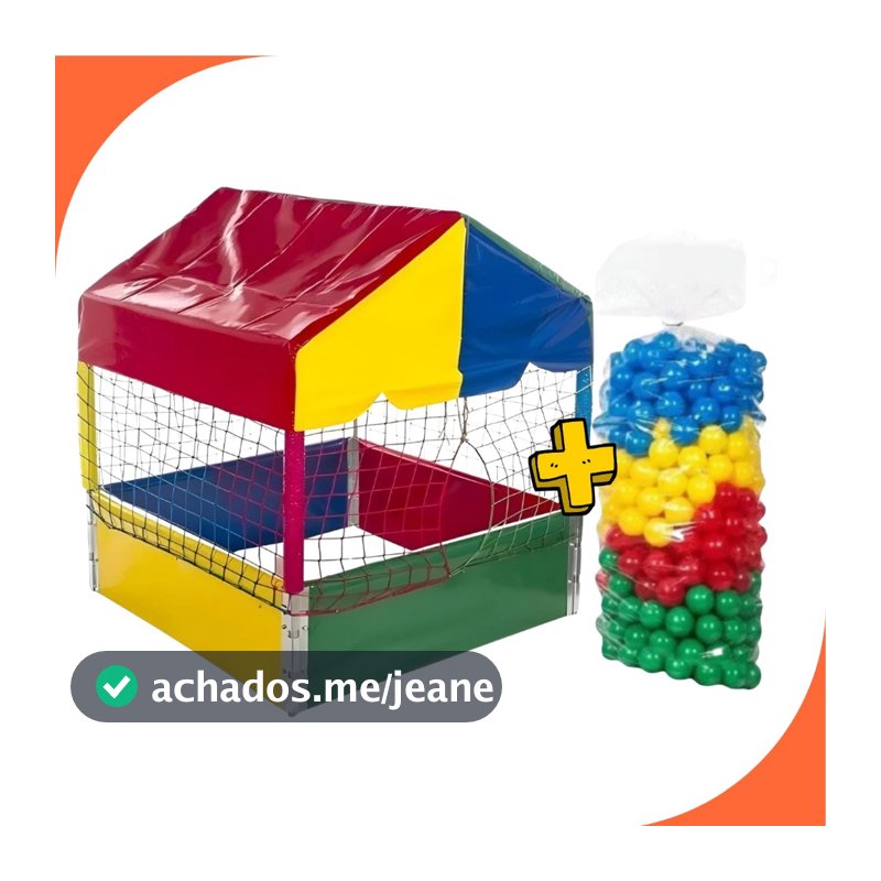 Piscina De Bolinha Quadrada 1,00m Premium KIT COM 100/200/300/400/500 Bolinhas