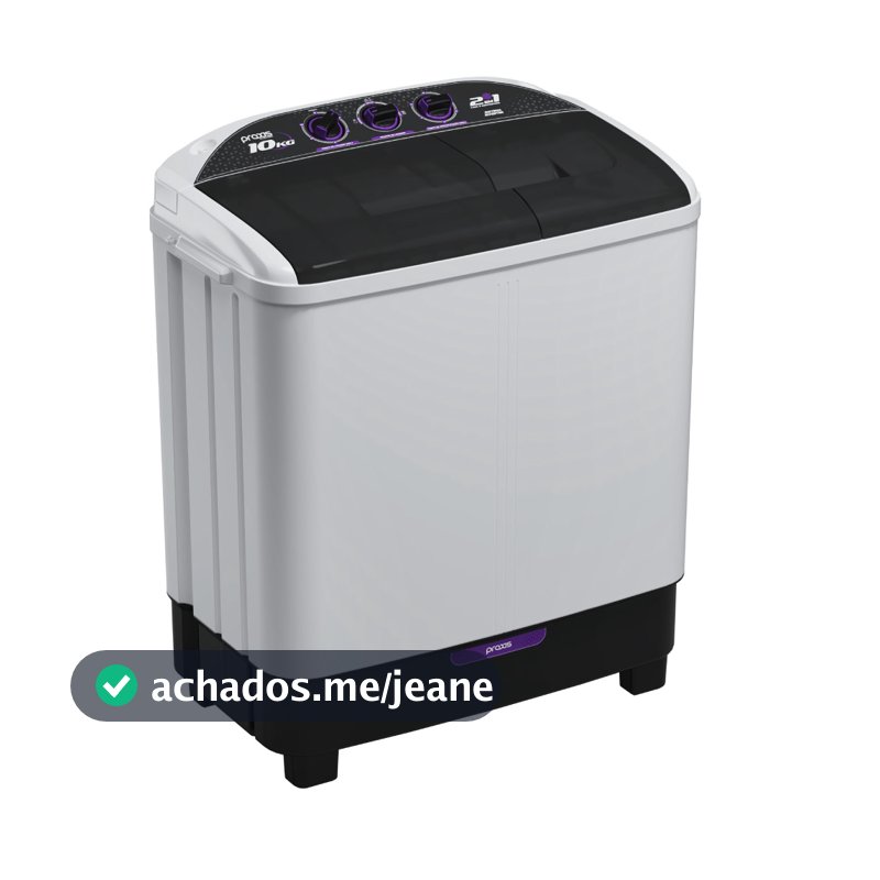 Máquina de Lavar Twin Tub Praxis 10kg 2 em 1 Lava e Centrifuga Branca