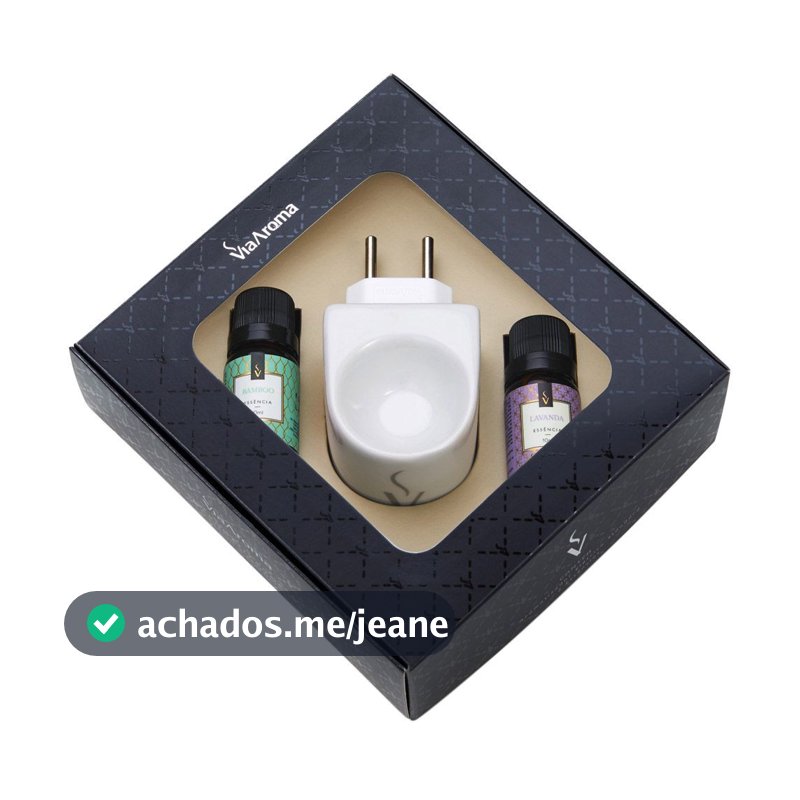 Kit Aromatizador Elétrico Porcelana Original Bivolt + 2 Essências 10ml Via Aroma