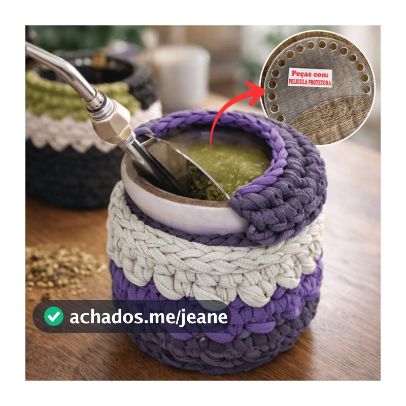 Base Acrílica Meia Lua Para Crochê Cuia Chimarrão 10cm Com Furos Pronta Para Fio Malha Barbante
