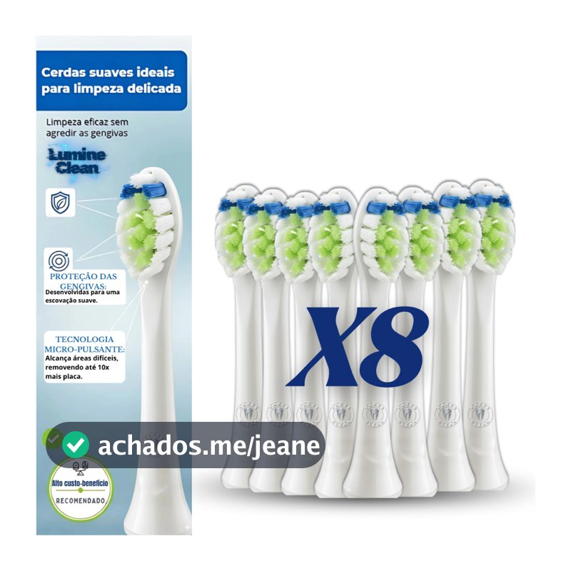 Kit 8 Refis para Escova Elétrica Compatível Philips Sonicare e Colgate SonicPro