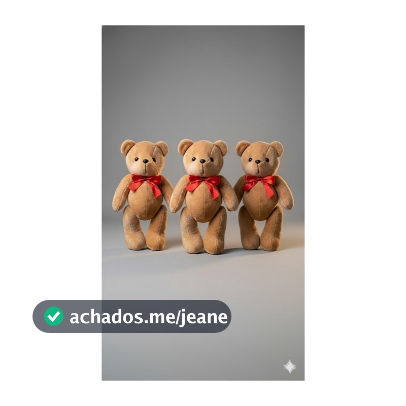 Kit 3 Ursinhos Pequenos 20cm Trio De Urso De Pelúcia Com Laço