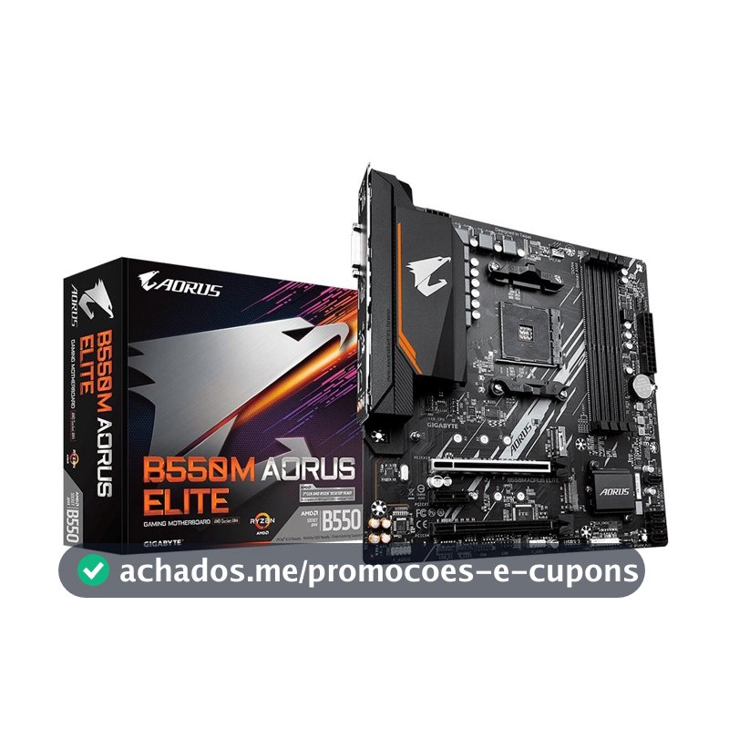 Placa Mãe AORUS ELITE AMD AM4 Gigabyte B550M DDR4 Gamer