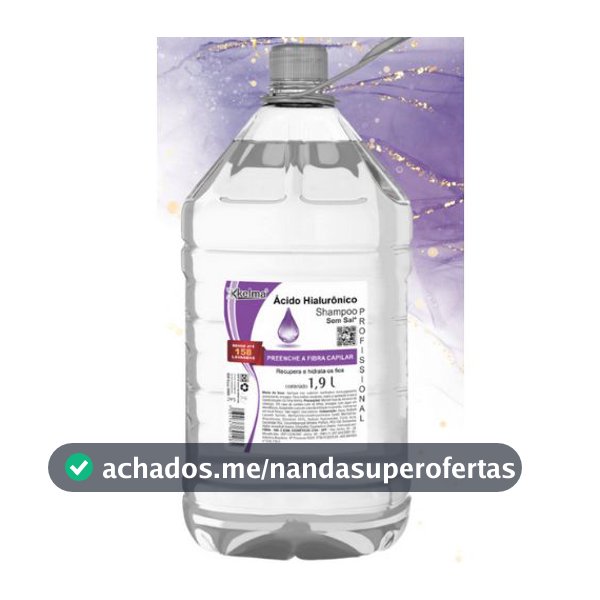 Shampoo Sem Sal Ácido Hialurônico 1,9L - Kelma
