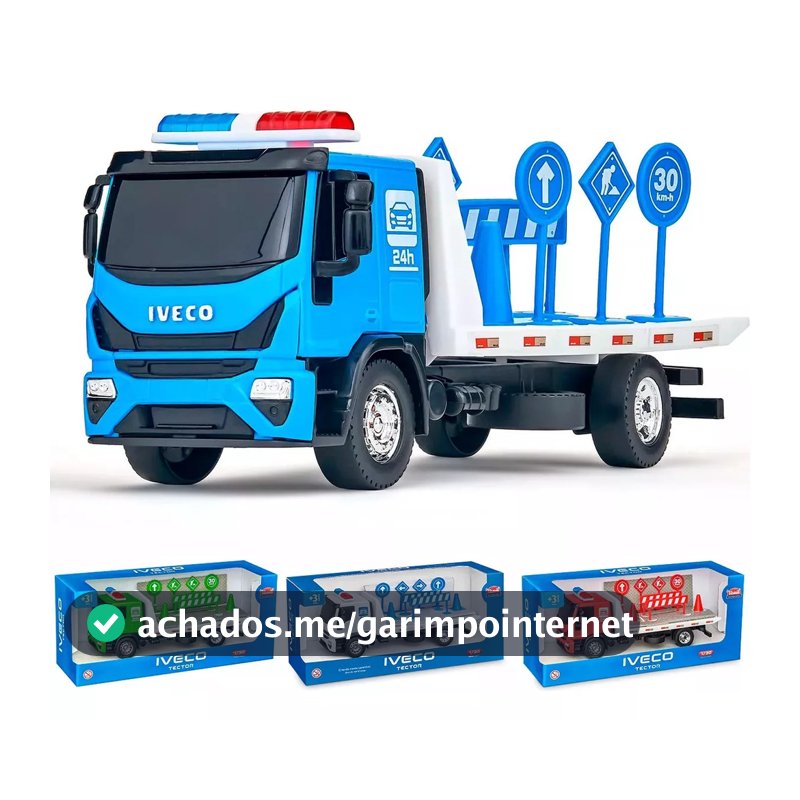 Caminhão de Brinquedo Iveco Tector Guincho Plataforma Usual