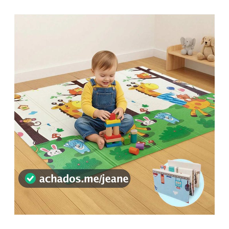 Tapete Infantil Emborrachado Tatame de Atividades Dobrável Térmico Impermeável Confortável para Bebê