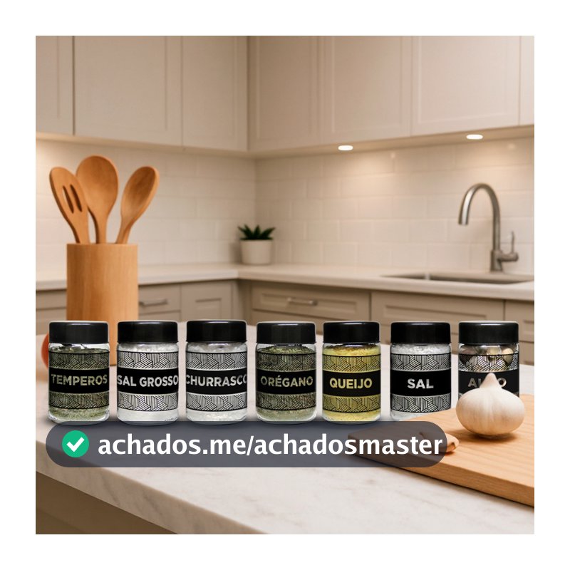 Kit 7 Potes 600ml Estampas Utilidades Domésticas Cozinha