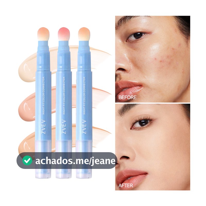 Caneta Corretiva Hidratante ZVEV, Ilumina e Dura Muito, Perfeita para Olheiras e Manchas