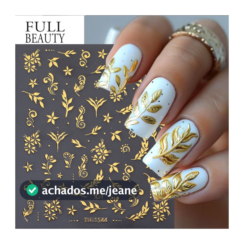 3/4 pçs novo estilo Manicure adesivo ins dourado ouro pequena flor linha fosco adesivo prego adesivo