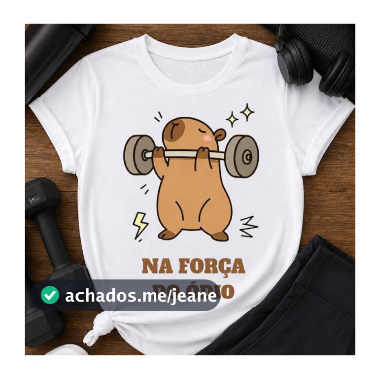 Camiseta Capivara Academia Na Força do Ódio Feminina | Camisa Engraçada Fitness Musculação Treino