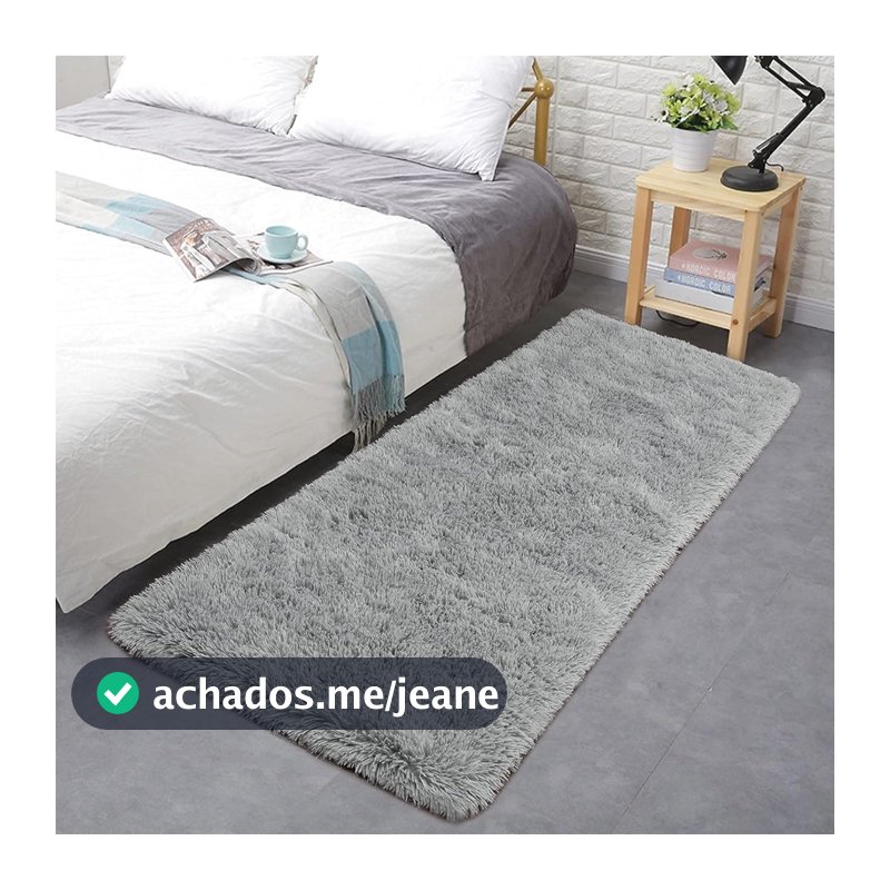 Tapete Passadeira Peludo 2,00m X 0,60cm Bege Mesclado