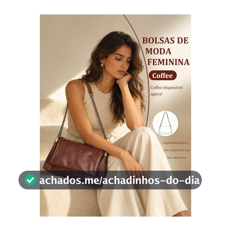 TOMI MITO Bolsa de Ombro Acolchoada com Alça de Corrente Estilo Casual Elegante para Trabalho e Passeio T310