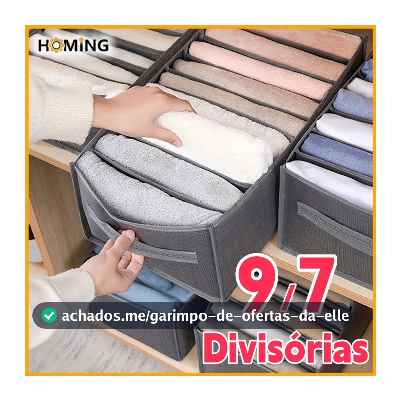 Organizador De Guarda Roupa Arrumados com 7/9 Divisorias para Arrumados Jeans Íntimas