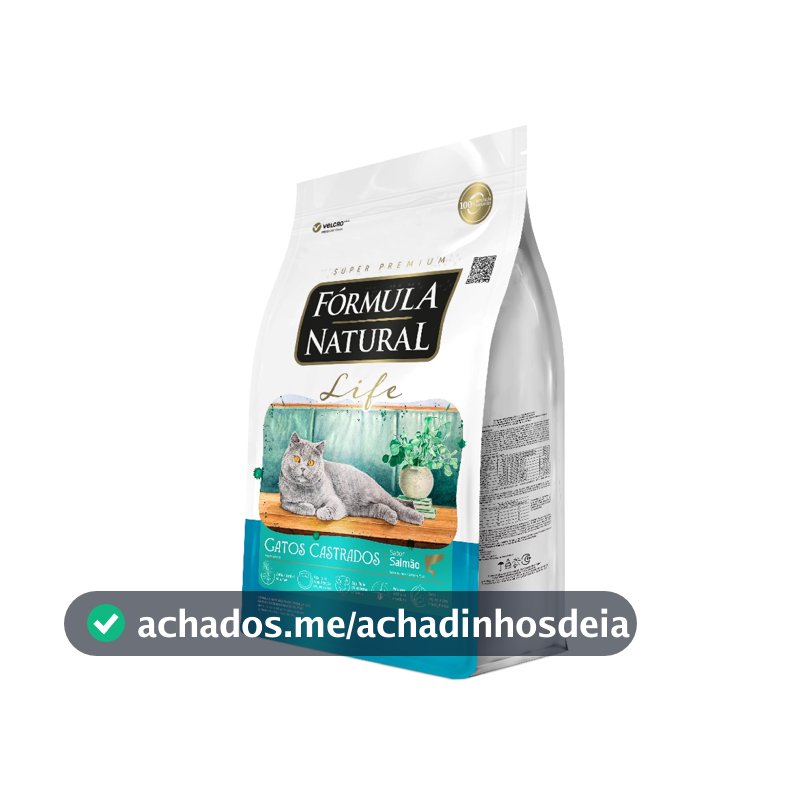 Ração Fórmula Natural Life Gatos Castrados Sabor Salmão 15kg Adimax