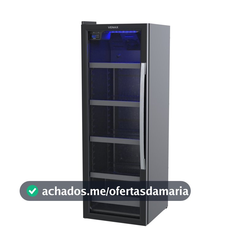 Cervejeira Expositora Venax Porta Invertida Blue Light 209L Preto