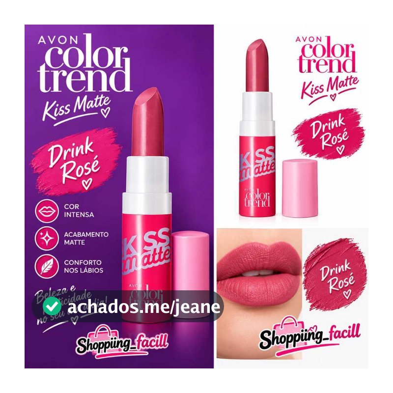 Batom Kiss Matte Com FPS 15 Color Trand - Avon 3,5g