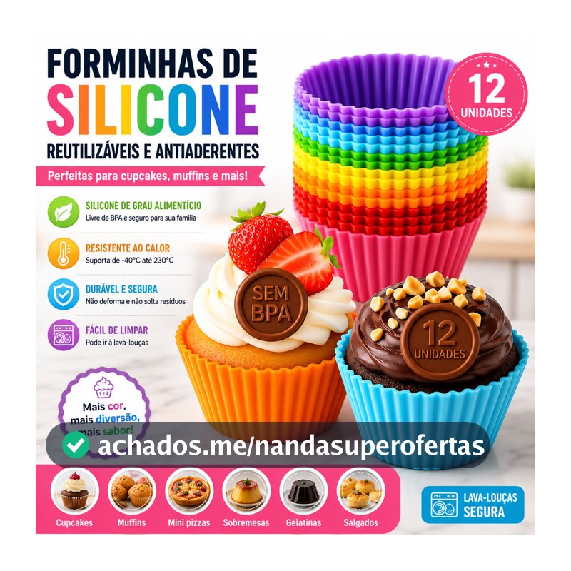 Kit 12/24/36 Forminhas Silicone Cupcake Empadinha Air Fryer
