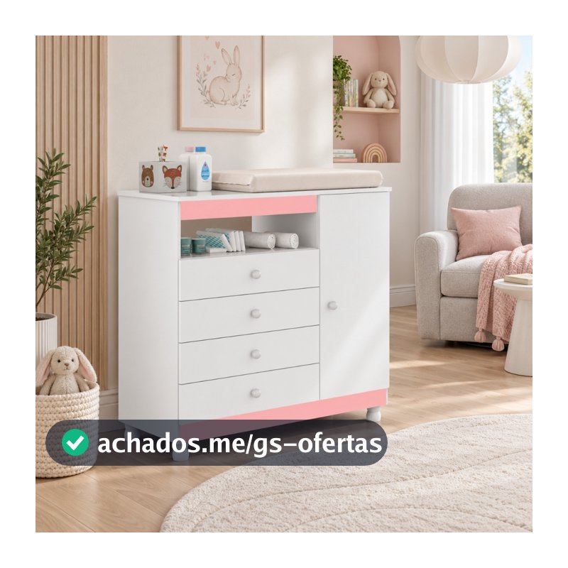 Cômoda Organizadora De Roupas Gavetas Gaveteiro Quarto Bebe Baby Multiuso Organizador Regulagem Pés