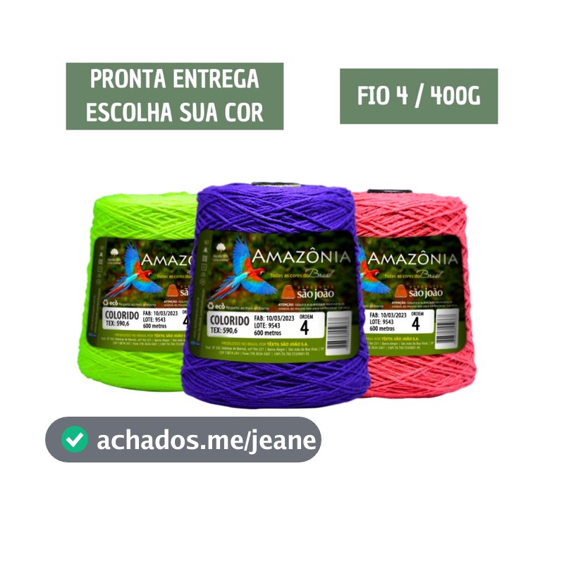 BARBANTE SÃO JOÃO AMAZÔNIA 400 GRAMAS FIO 4 - 600 METROS
