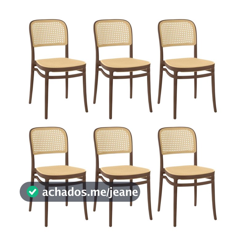 Kit 6 Cadeiras de Jantar Roma para Sala e Cozinha
