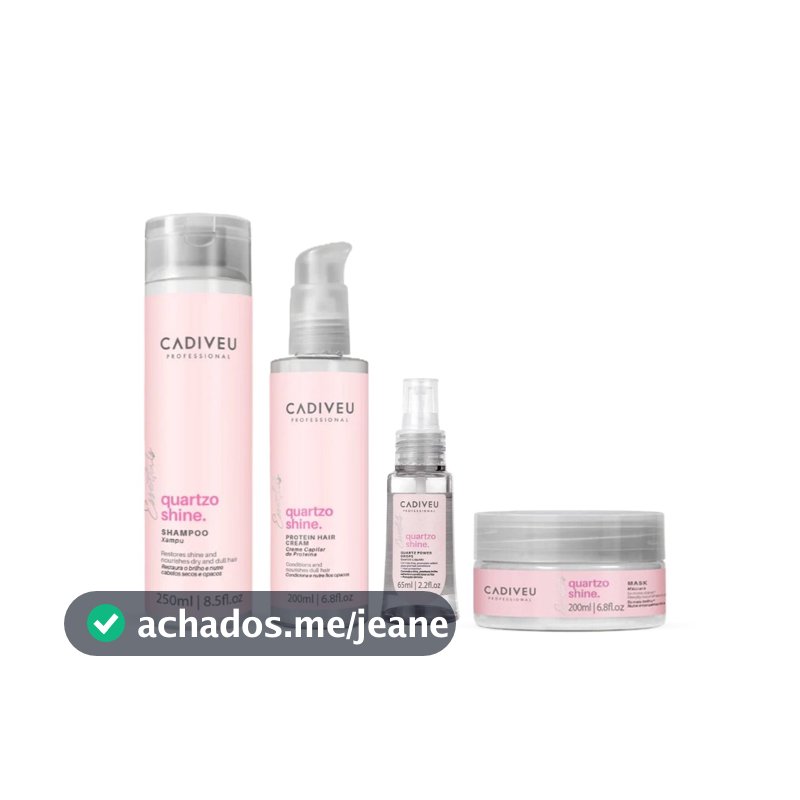 Cadiveu Kit Quhartzo Shine Shampoo + Máscara + Proteina e Óleo