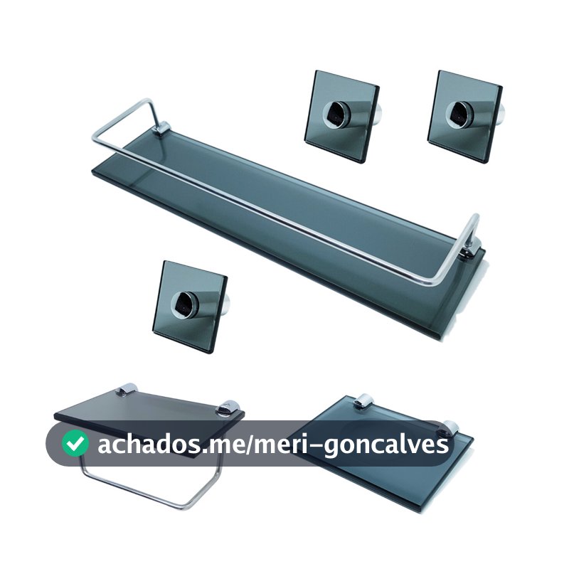 Kit De Acessorios P/ Banheiro 6 Pcs Em Vidro Fume