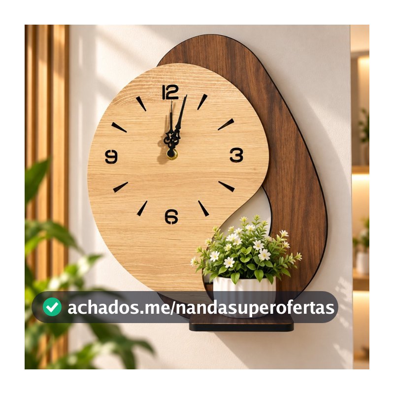 Relógio de Parede Decorativo Com Prateleira Moderno Luxo Sala Quarto Escritório Decoração Últimas Unidades