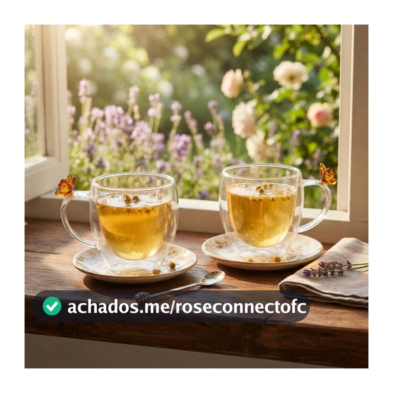 Conjunto 2 Xícaras de Café Sun Garden 80ml Wolff Vidro Borossilicato para Expresso Mesa Posta Cantinho do Café Elegantes