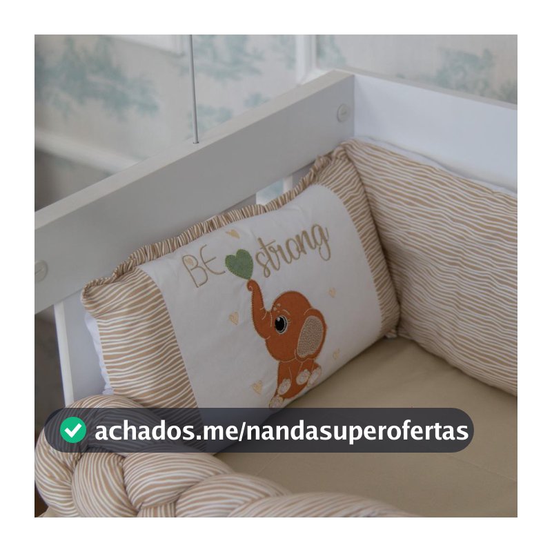 Kit Mini Berço com 7 Peças Trança Bebê Alex Caqui Carolina Baby
