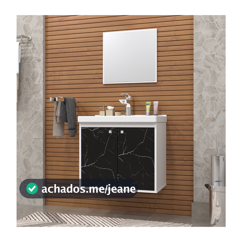 Gabinete Banheiro Armario Cuba Pia 100% Mdf  - Bergamo 50 cm