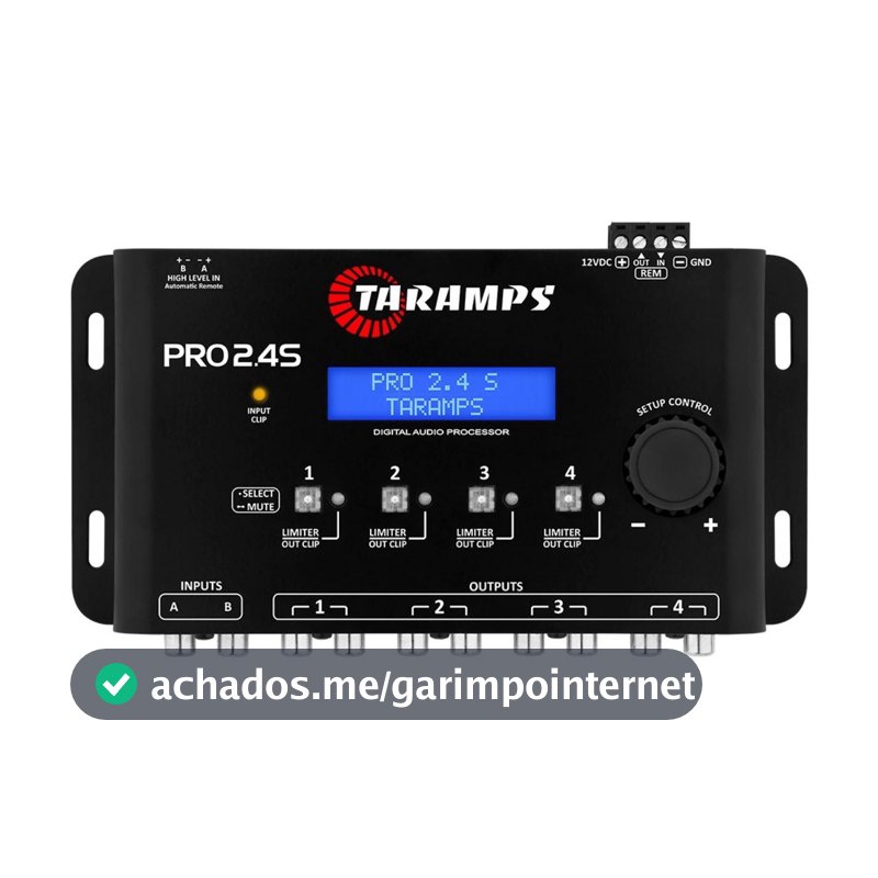 Processador de Audio Taramps Pro 2.4s Equalizador Crossover Limiter 4 canais Pro2.4