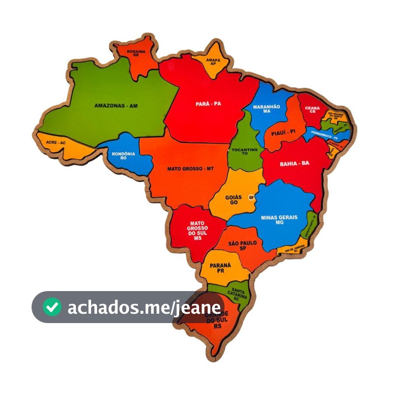 Mapa Do Brasil Quebra-Cabeça Brinquedo Educativo Estados e Região Em MDF